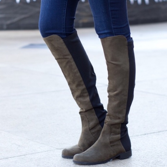 Unisa Shoes - Unisa Military Green Over the Knee Boots Size 5.5